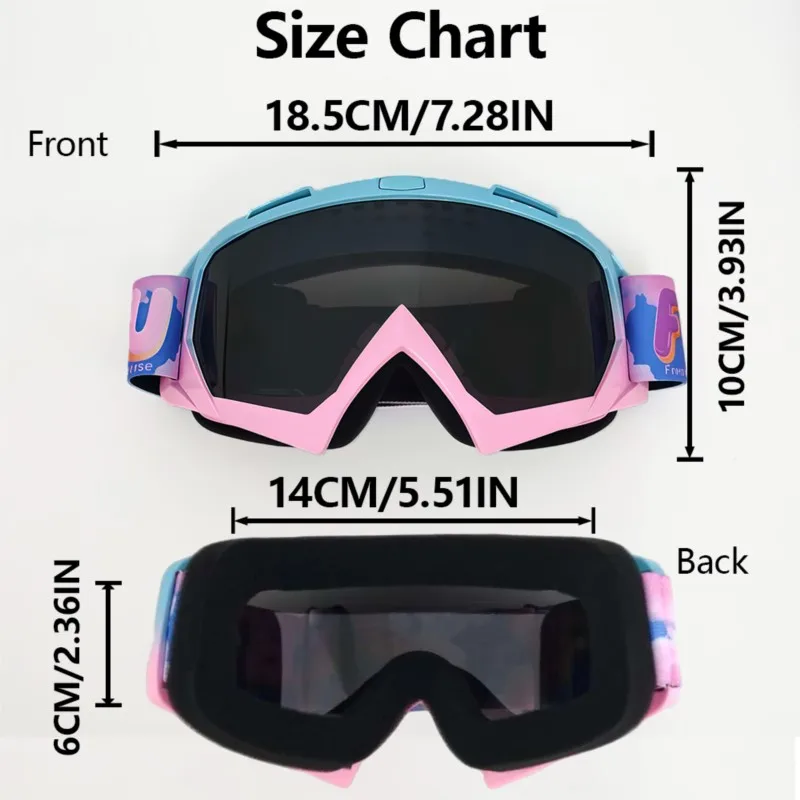 Motorcycle Riding Goggles with Elastic Strap, Windproof Eyewear for Mud Terrain Night Motocross Dirt Bike