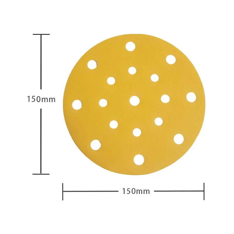 10pcs 150mm Sandpaper Round Shape Sanding Discs Hook Loop Sanding Paper Buffing Sheet Sandpaper 17 Hole Sander Polishing Pad