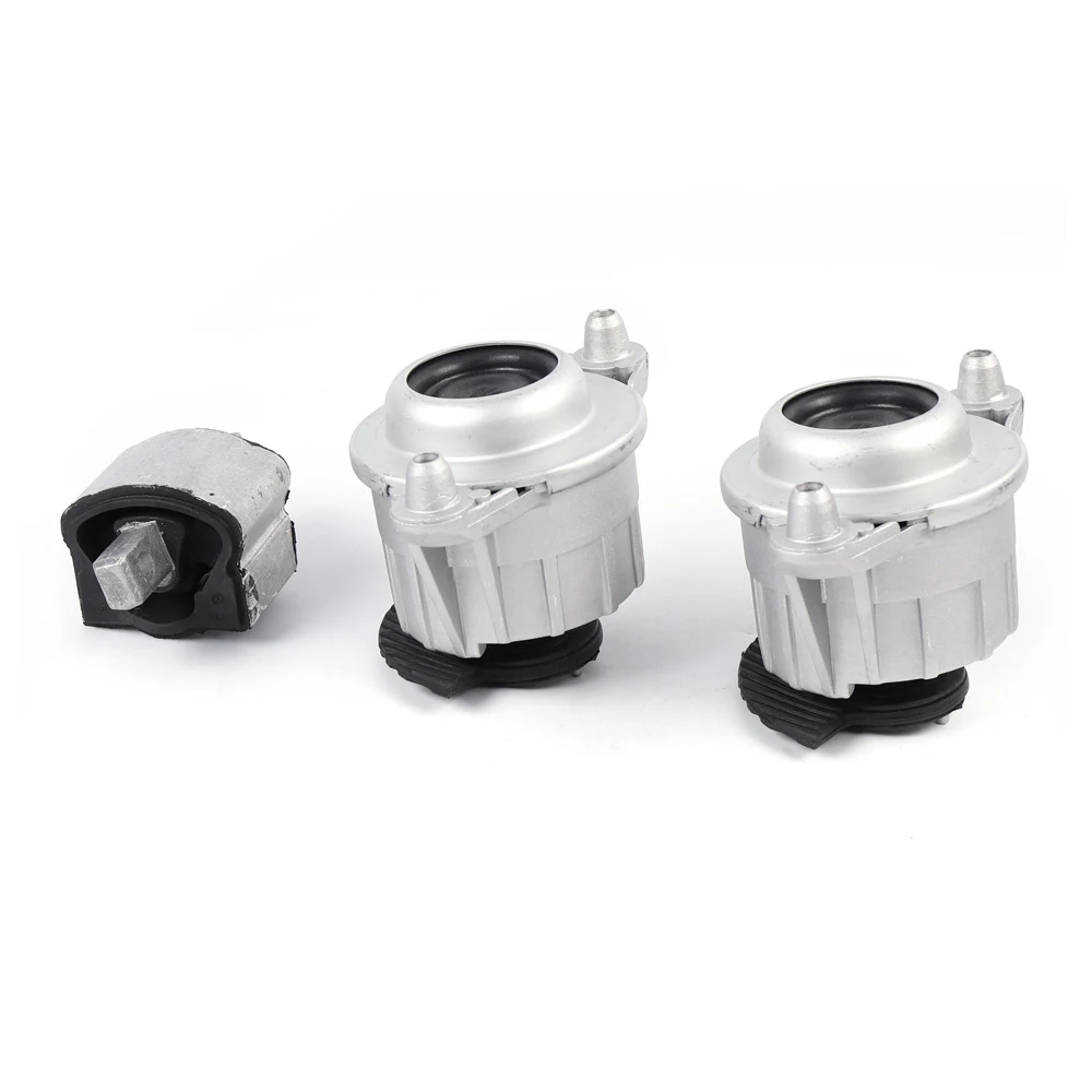 3PCS Front Left & Right Engine + Transmission Mount Set High-Quality Engine Motor Mount Fits For Mercedes-Benz C300 C350 E350