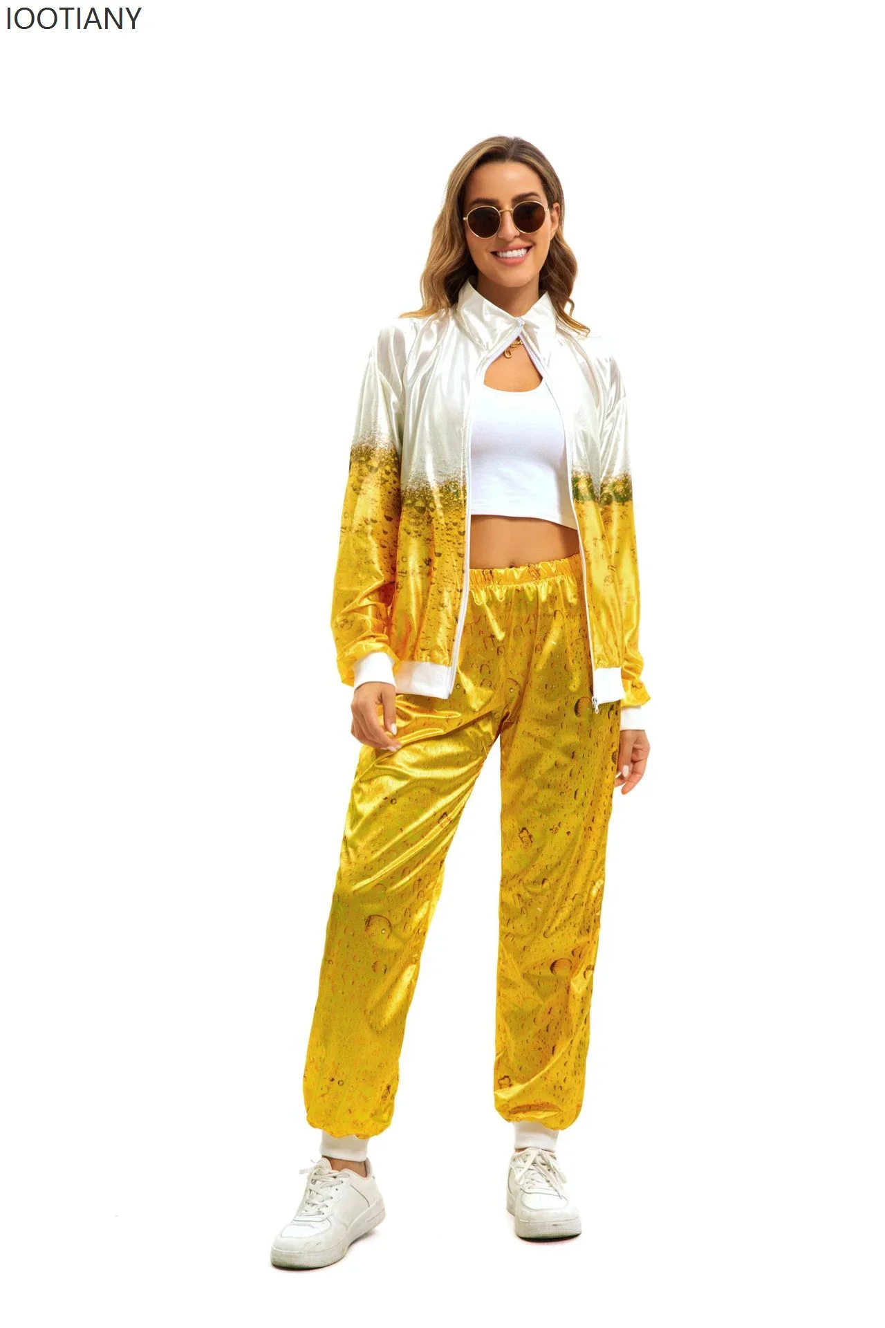 

CosplayMen's And Women's Oktoberfest 80s 90s Retro Casual Wear Long Sleeve Zipper Jacket Pants Cosplay Beer Party Costume Sports