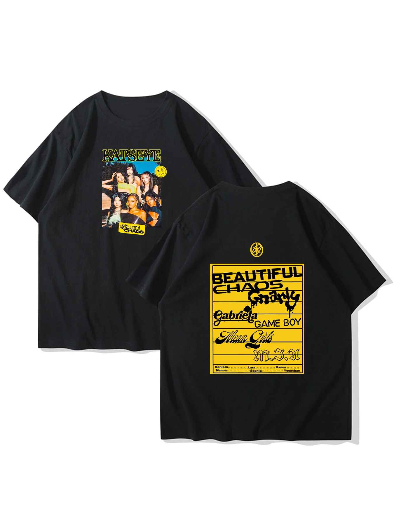 

Kpop Katseye Touch Gabriela Gnarly Soft Is Strong Beautiful Chaos T-Shirt Men Women Short Sleeve Y2k Tops Tees Women's Clothing