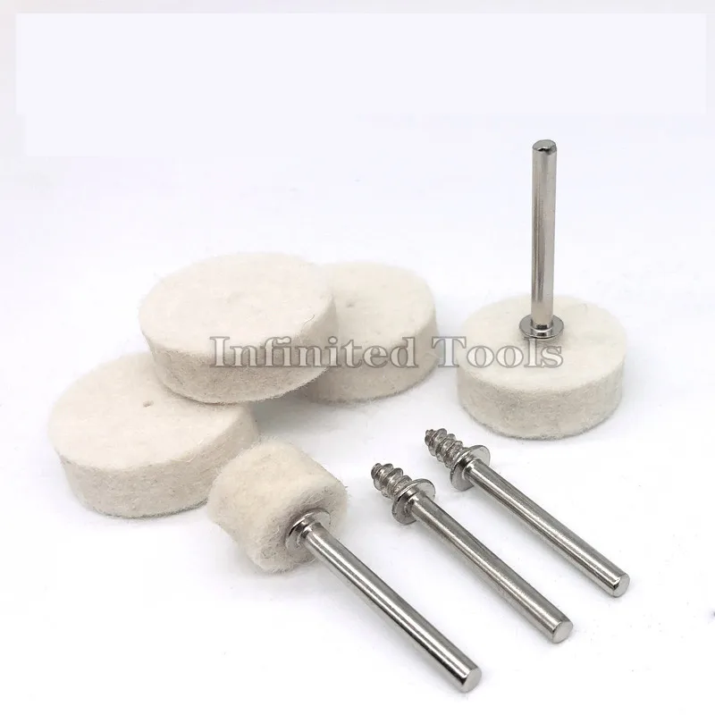 드레멜 로터리 공구 액세서리용 그라인딩 폴리싱 버핑 라운드 휠 패드, 울 펠트 1 로드, 3.2mm 생크 금속 표면, 10 개