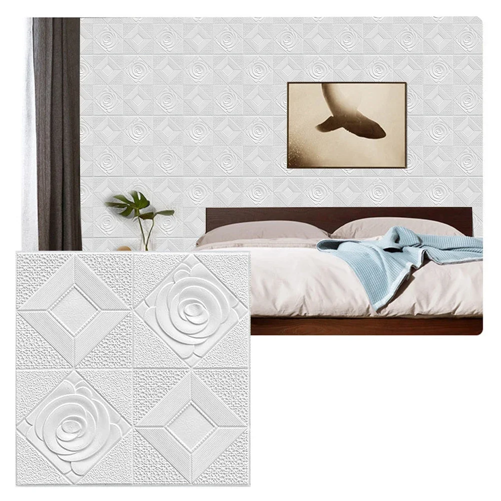 

1pc 3D Tile Brick Wall Sticker Foam Panel Waterproof Stickers Home Decorations Background 3d Wall Panels