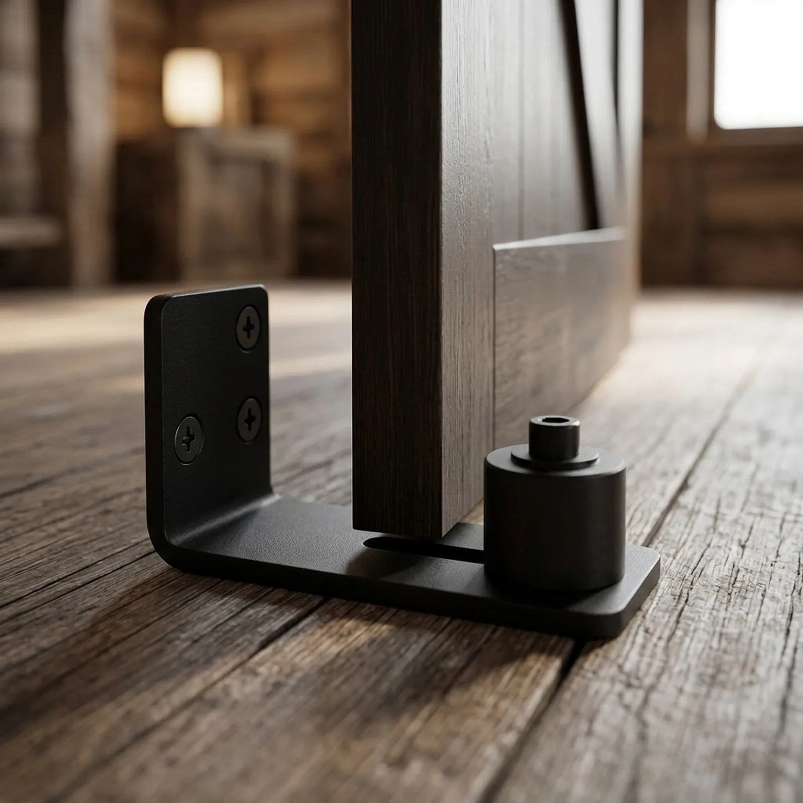 Barn Door Accessories Black Adjustable Locker Kits for versatile Applications Prevent Swinging Design Reliable Use In Any