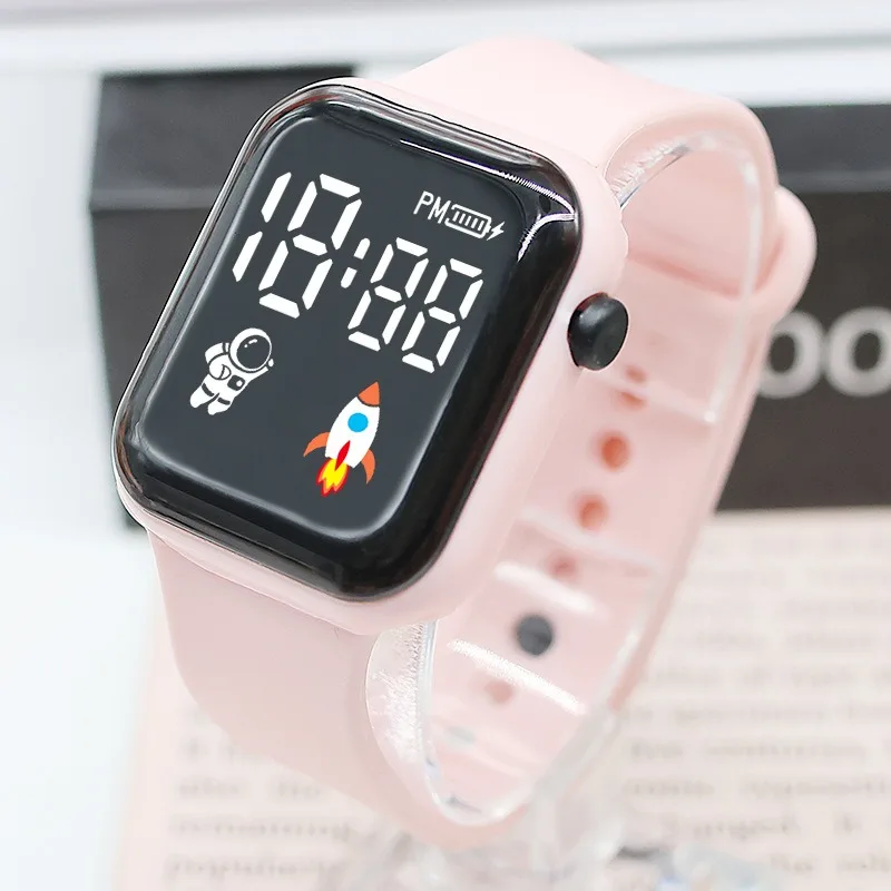 Sports Kids Watch Silicone Strap Cartoon LED Digital Watches for Children Boys Girls Gifts Spaceman  Early Education Wristwatch