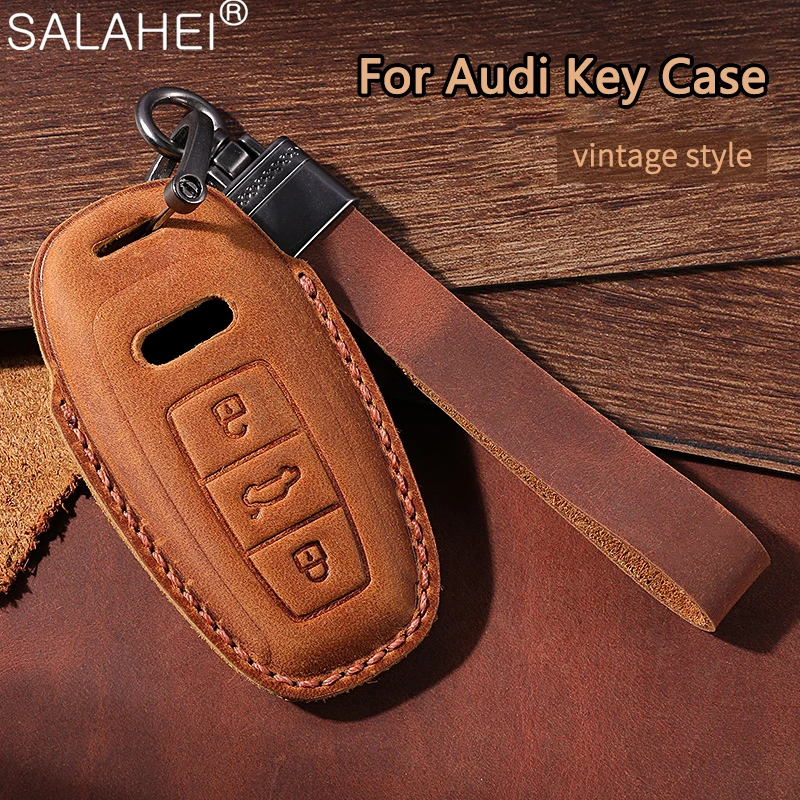 

Car Key Cover Case Shell Holder For Audi A1 A3 A4 B9 A5 A6 A8 E-tron Q3 Q5 Q7 8S 8W 4M A4L S4 S5 S7 TT TTS TFSI RS RS3 Accessory