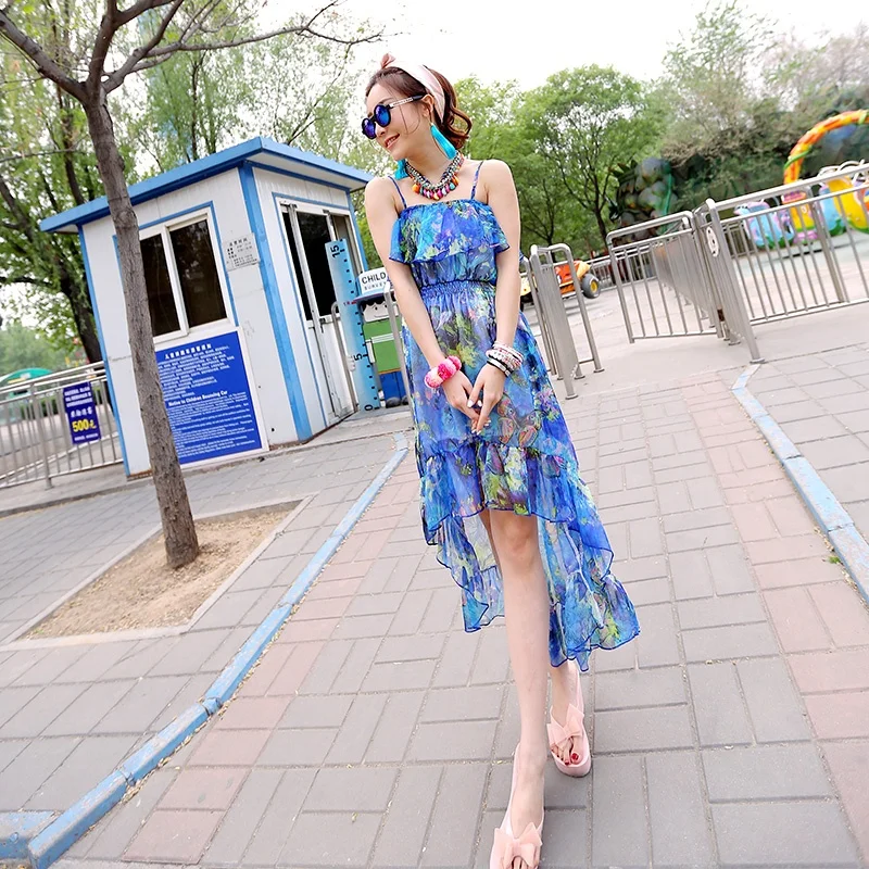 Falda de gasa vintage con encaje floral y corte asimétrico de cintura alta para mujer, estilo millennial, ideal para verano.