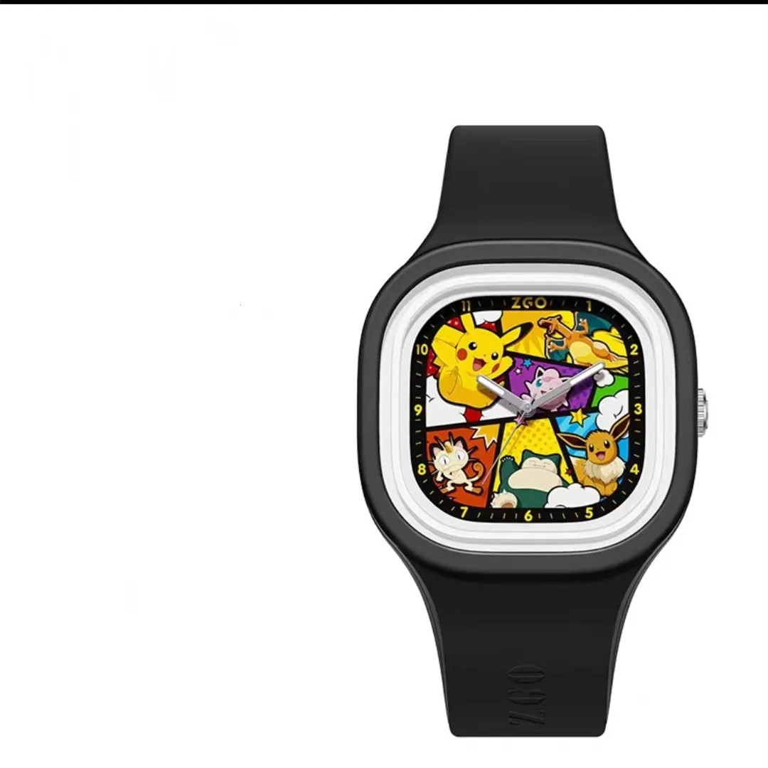 Nieuwe Pikachu Vierkante Siliconen Kinderhorloge Cartoon Pointer Lichtgevende Digitale Polshorloge Jongen Meisjes Verjaardag Festivals Geschenken