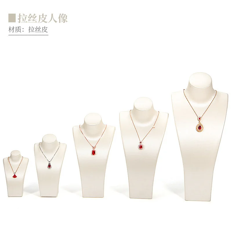 New Design Black White PU Display Bust Choker Holder Model Bust Show Exhibitor Leather Jewelry Stand Organizer