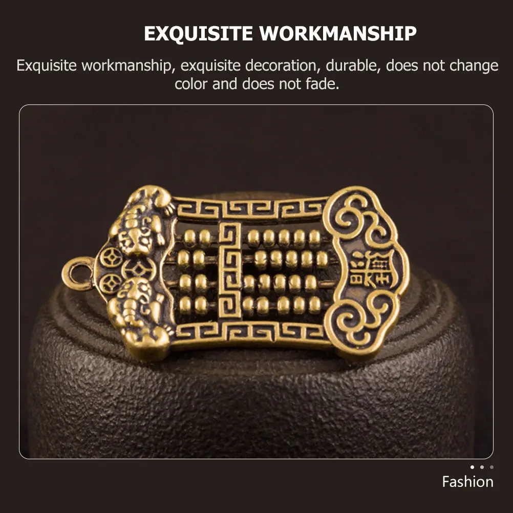 

4 Pcs Abacus Keychain Pendant Decorative Mini Hanging Attachment Bracelet Brass Small Charm Miss