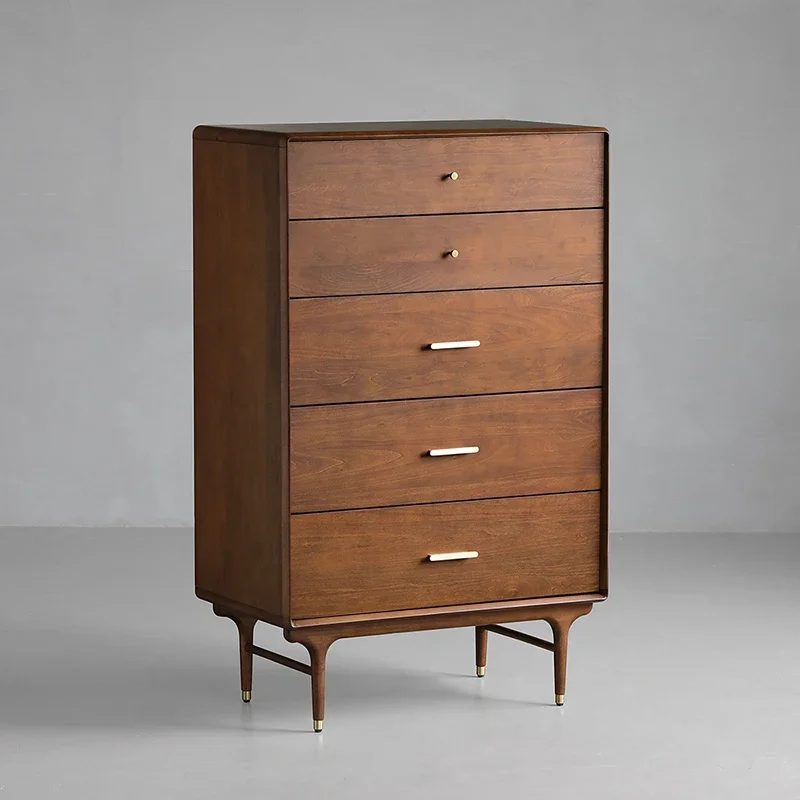 

home furniture all items Nordic Style Retro Style Bedroom Storage Wardrobe Walnut Color Dining Side Wall Cabinet