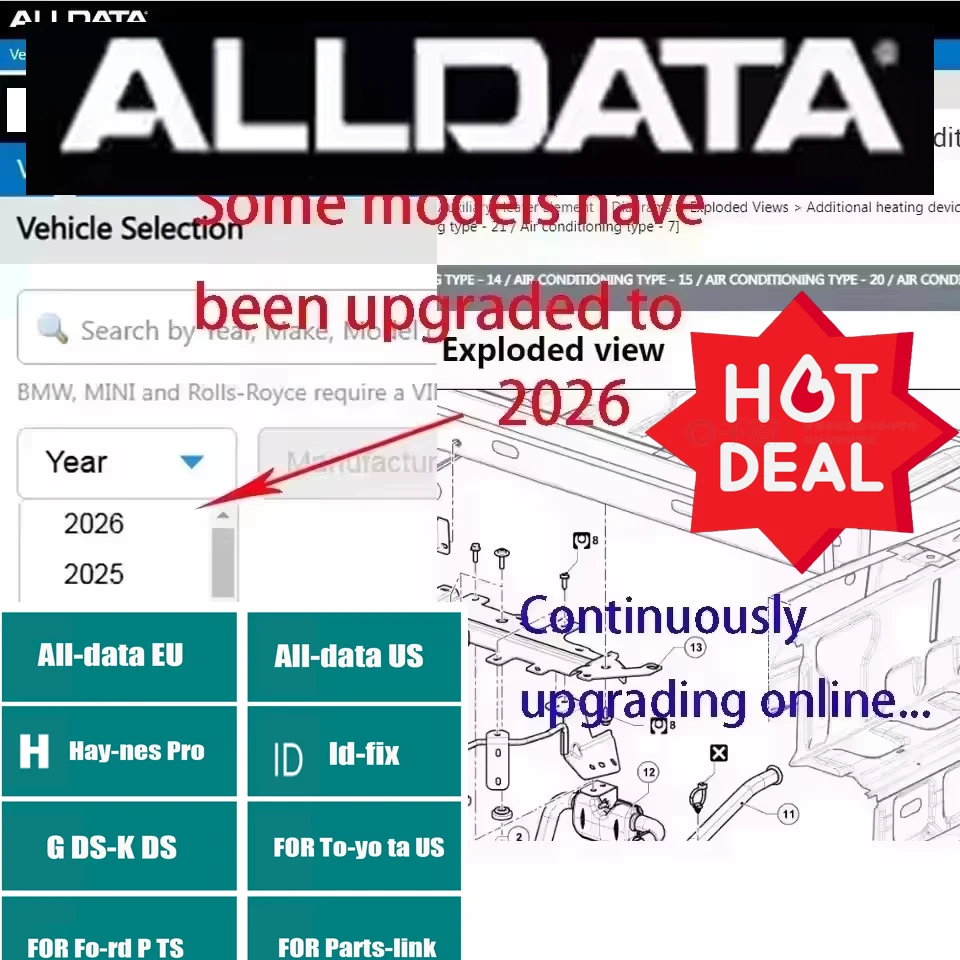

2026 For Car data Alldata Online Account Newest Car Repair Software for Workshop All Data Hay-nes Pro Support Mobile /PC
