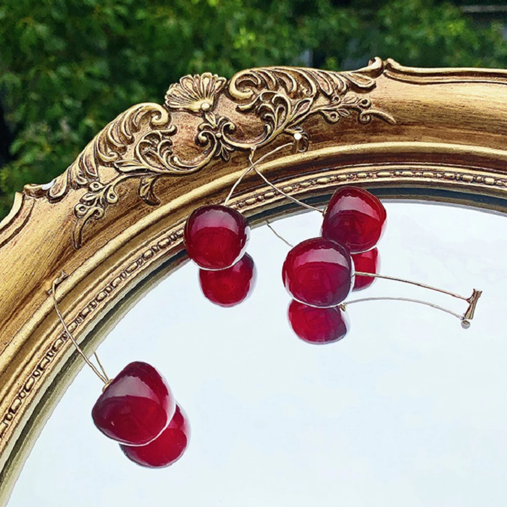 

Elegant Cherry Earrings Charming Ear Drops Eye-Catching Dangles Fashion Jewelry For Women Girls Every Occasion