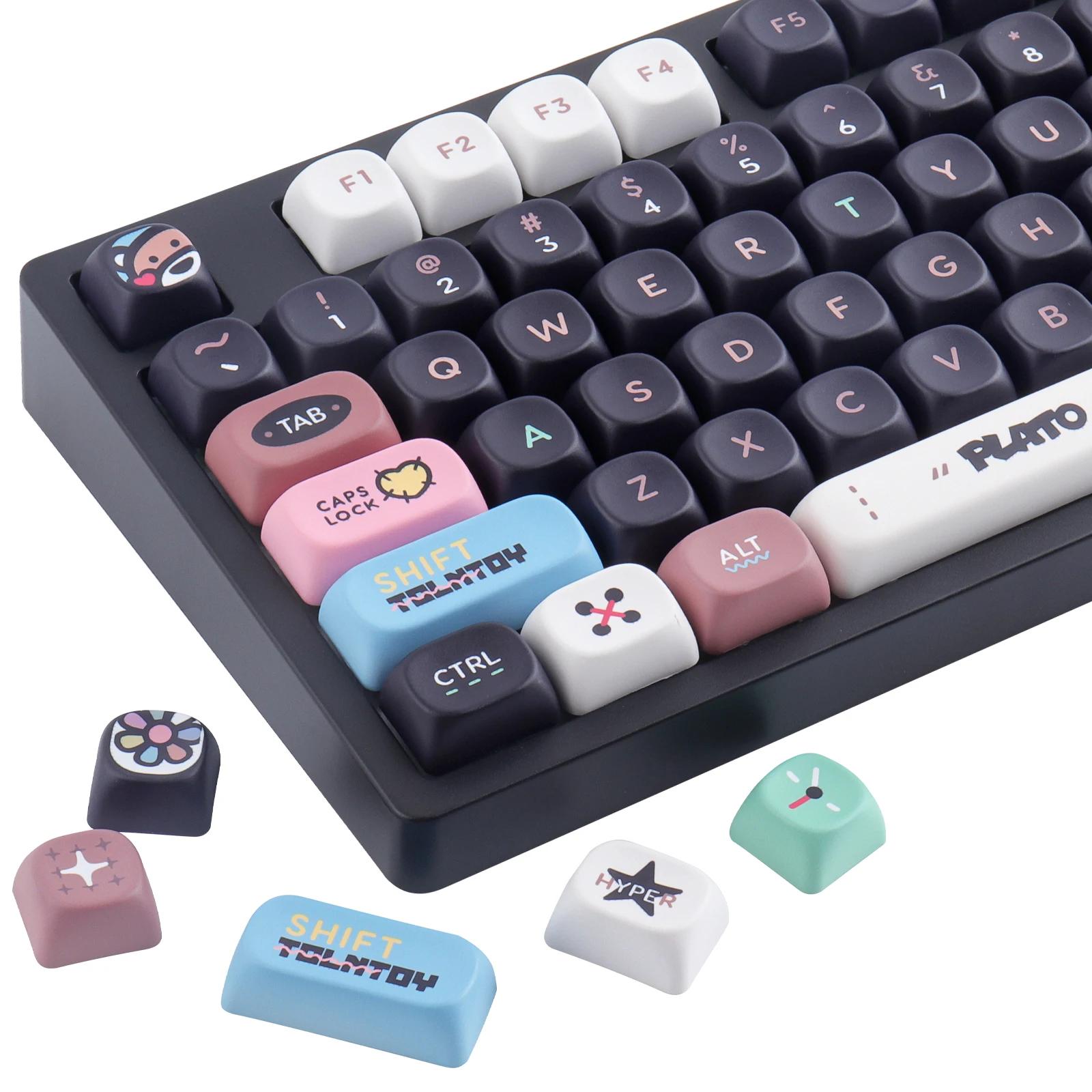 PBT keycaps 132 keys MOA Profile Plato KeyCap Dye-Sublimated For Mechanical Keyboard