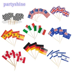 10pcs National Flags Picks Different Countries Art Toothpicks Party sticks cupcake/cake/pie/fruit/ice cream Topper Decoration