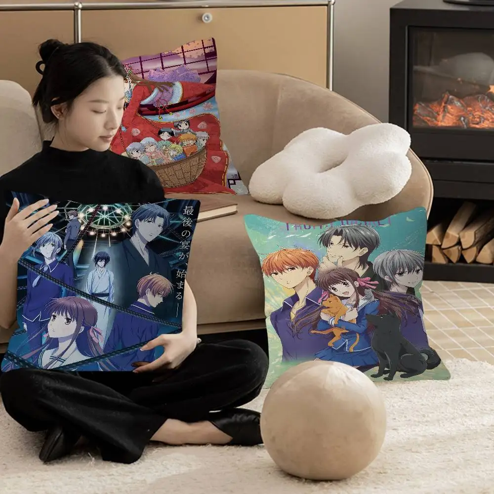 Fruits Basket Anime Pillow Anime Pillow Sofa Bed Head Pillow Cover Cushion Cover 45x45 cm Fashion