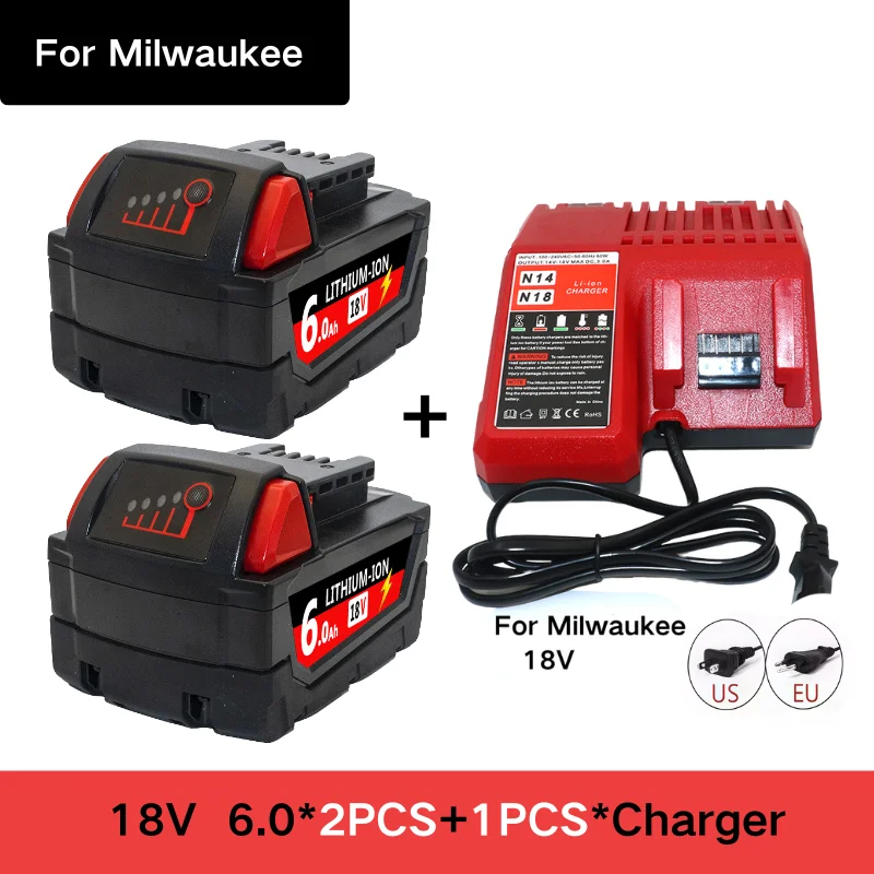 

For Milwaukee 18V battery M18-HB3 high energy battery 6000mAh ,for original Milwaukee M12-18FC charger 48-11-1815