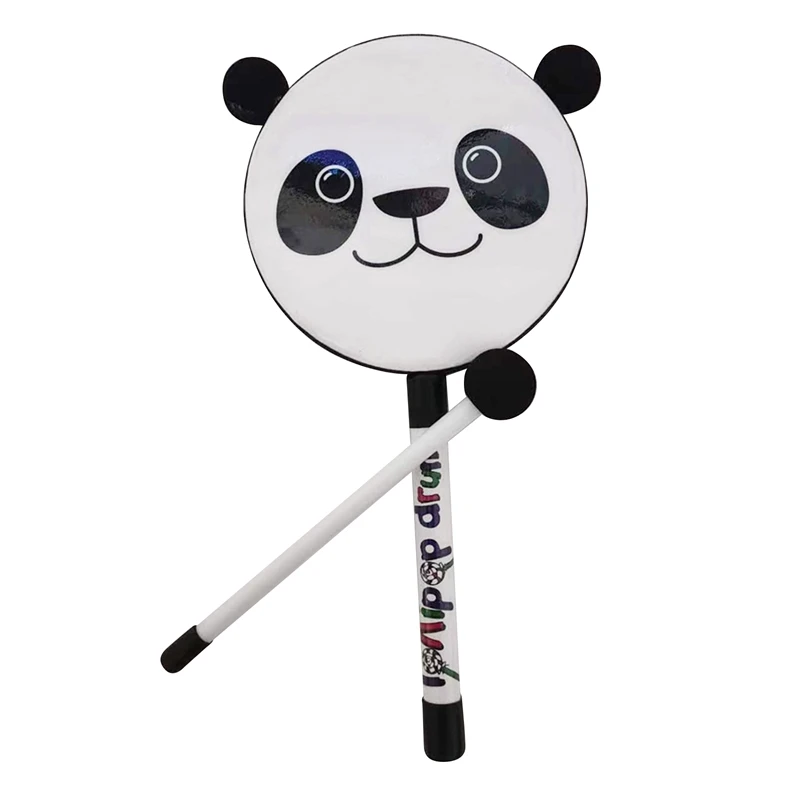 Orff Instruments Lollipop Drums Cartoon Cute 6 Inch Dance Props Percussion Instruments Hand Drum Preschool Education Toy