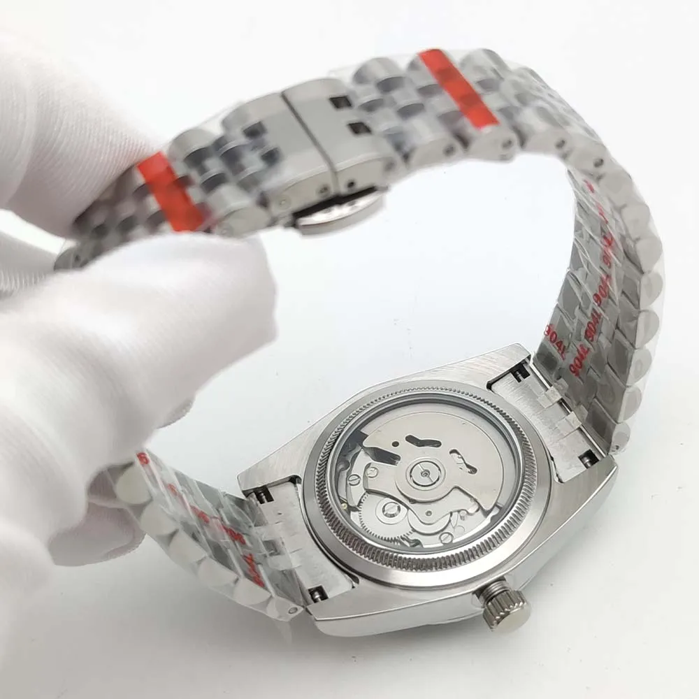 Parnsrpe Relógio Mecânico Automático Masculino 36mm e 39mm Caixa de Safira, C3 Verde Luminoso, Relógio Masculino