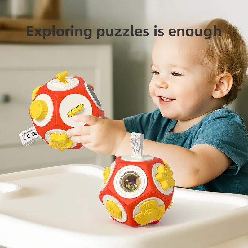 

Children's Toy Polyhedron Busy Ball Baby Montessori Early Learning 0-1 Year Old Baby Educational Hand-Grasping Ball 6 Months