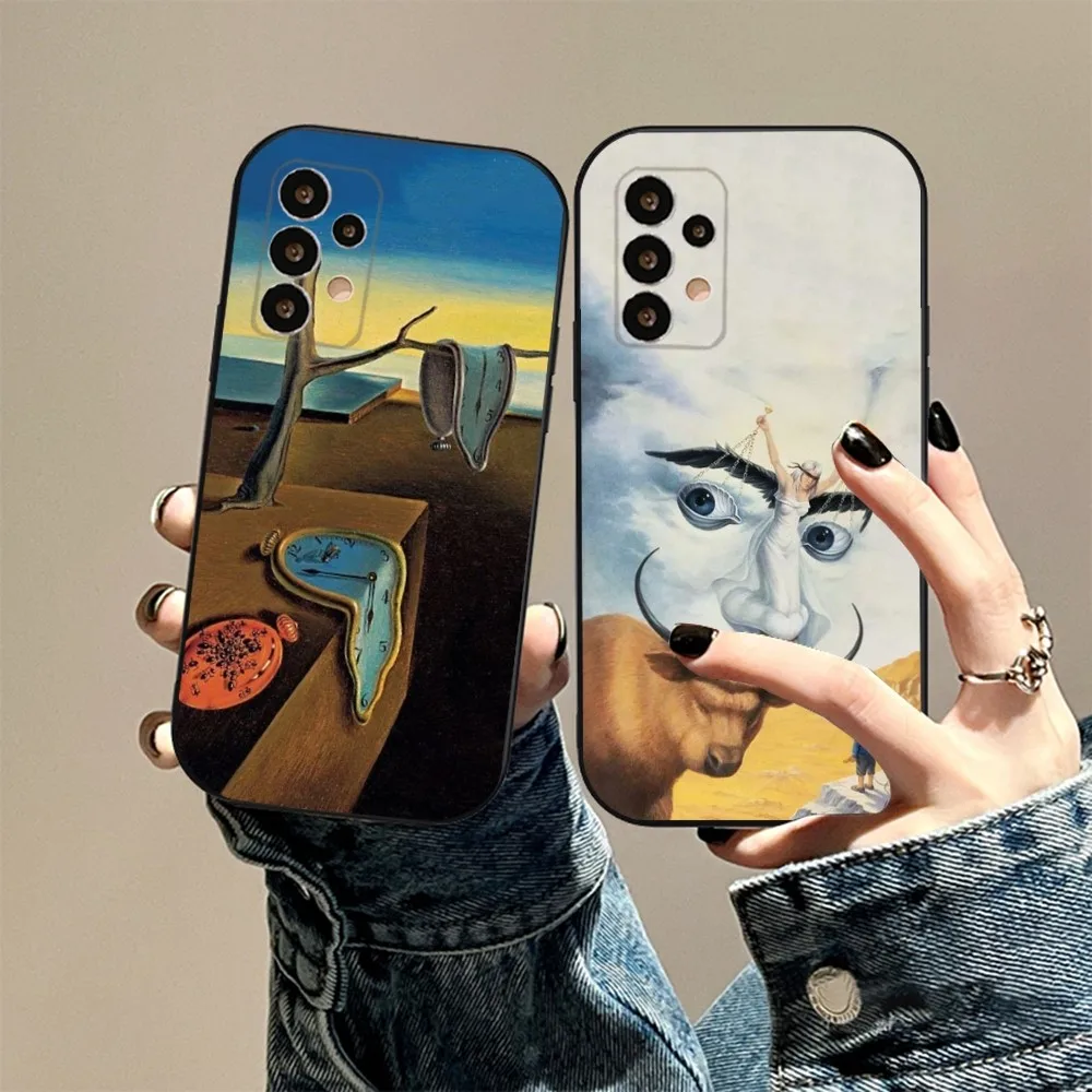 Чехол для телефона S-salvador Dali Art для Samsung S24,23,23,22,30,21,10,9,Note20 Ultra,Lite,Ultra,5G,Plus,FE,черный мягкий чехол