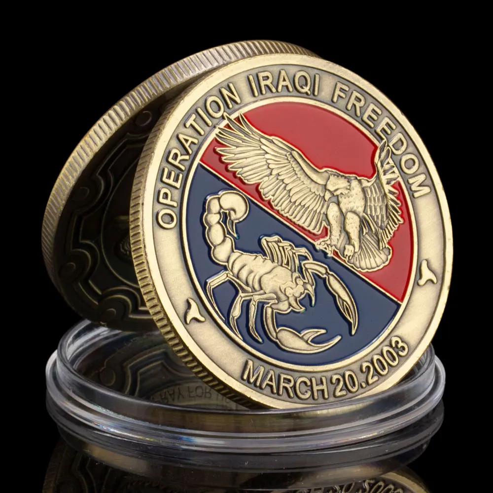 The Iraq War Souvenir Operation Iraqi Freedom Collection Art ST. George and The Dragon Pattern Bronze Plated Commemorative Coin