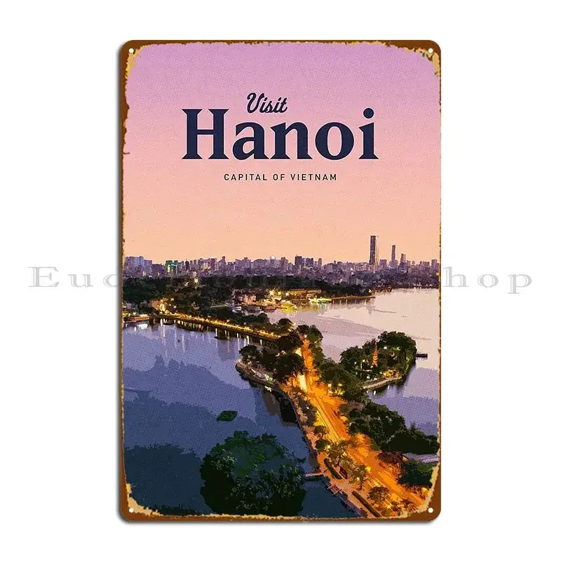 Visit Hanoi Metal Sign Living Room Personalized Club Garage Custom Tin Sign Poster