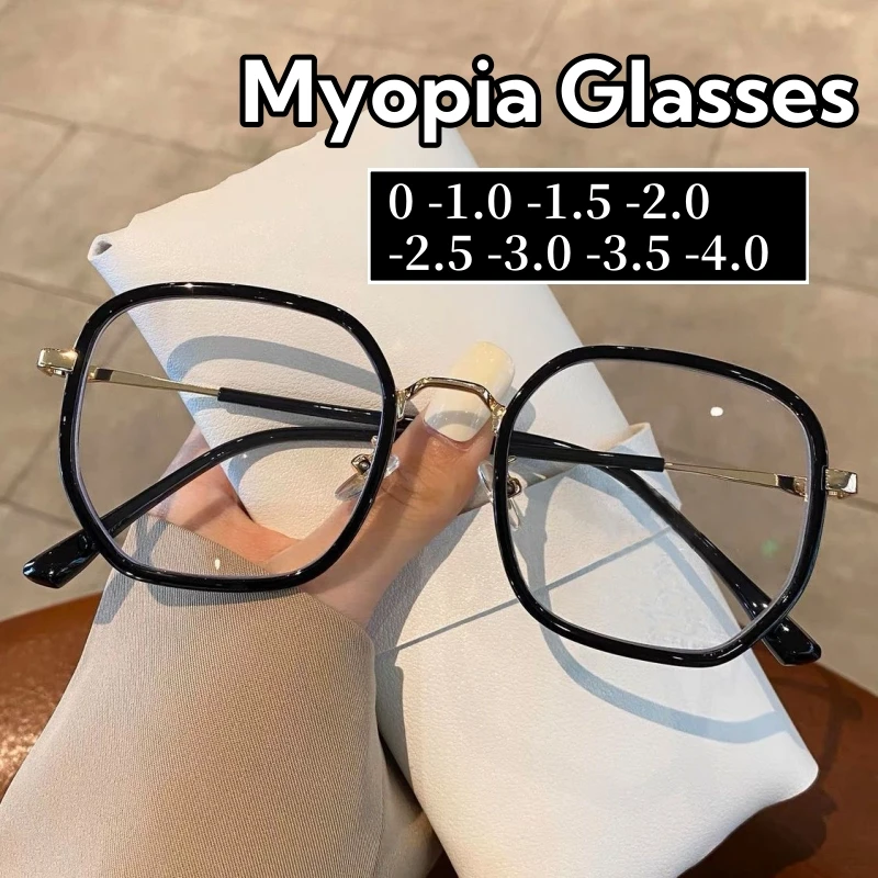 

Fashion Round Anti-blue Light Myopia Glasses Unisex Minus Sight Eyeglasses for Women Retro Metal Frame Optical Spetacles Eyewear