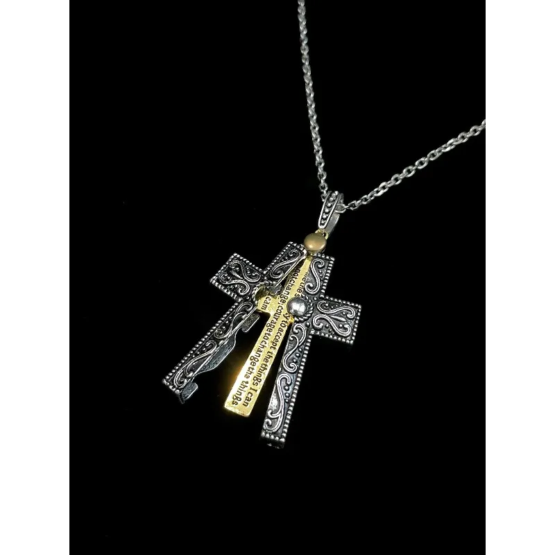 

Iris Cross Hollowed Out Necklace for Women, with A Retro and Antique Style, Niche Design, and A Light Luxury Texture
