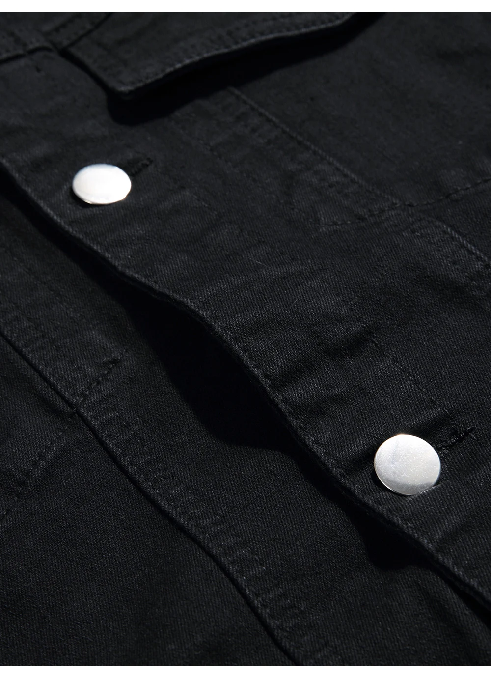 Klassische schwarze Jeansweste für Herren, einfarbig, vielseitig kombinierbar, ärmellose Weste, Baumwoll-Cargo-Tanktop, Großhandel, Dropshipping – Detail 8