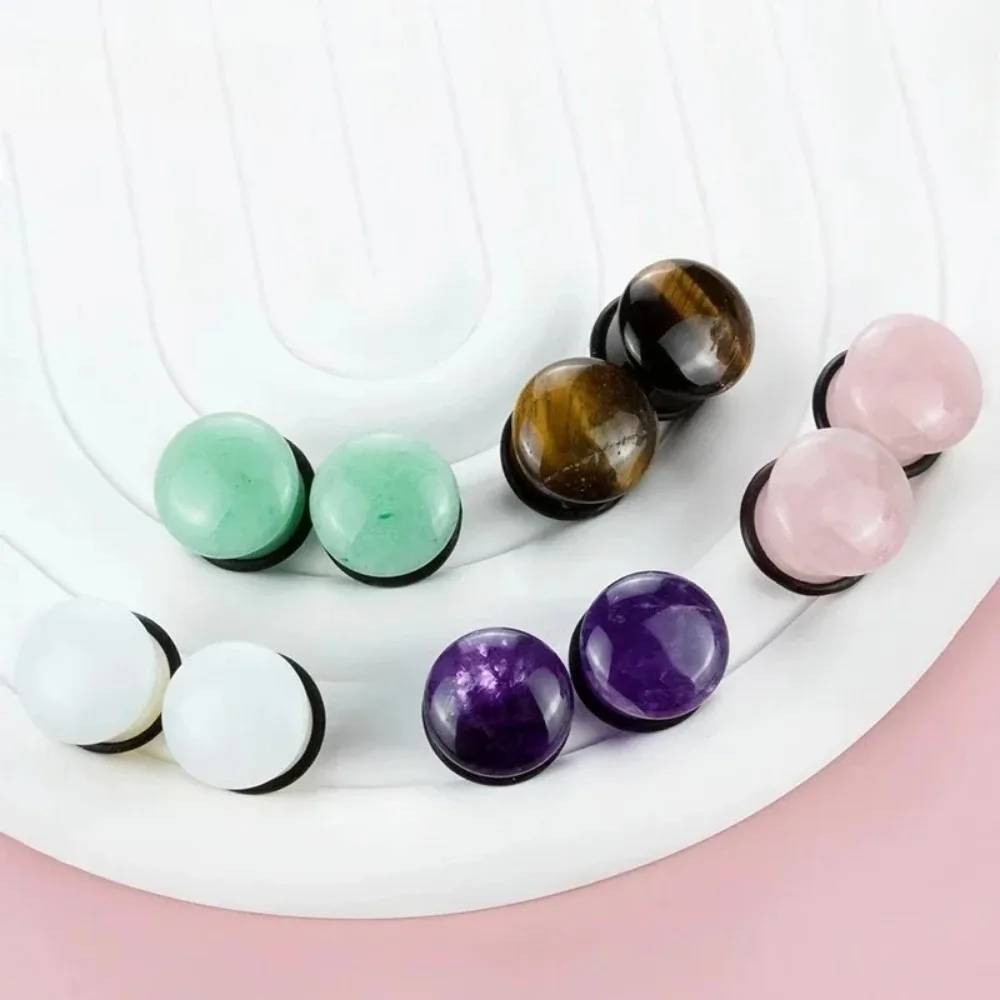 Pilz Kopf Stein Ohr Stecker Gauge Ohrringe Frauen Männer Ohr Kanal Stecker Piercing Expander Ohr Unterstützung Körper Piercing Schmuck 2 Stück – Detail 5