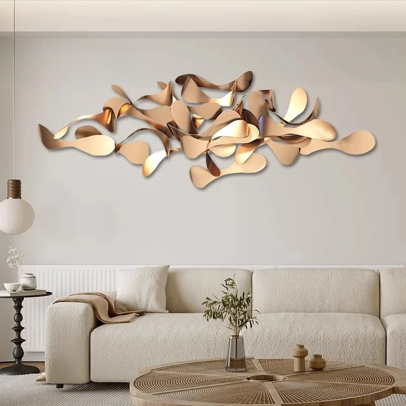 

Living room sofa background decoration light luxury decoration metal pendant modern model room creative hang