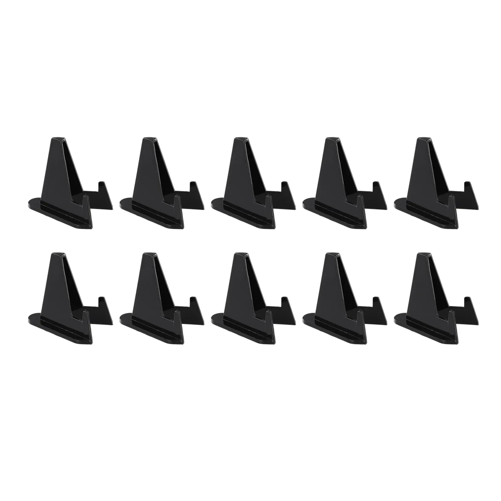 10pcs Mini Coin Display Easel Holder Postcard Display Acrylic Stands Collection Coin Storage Rack Black Medal Triangle Shelf