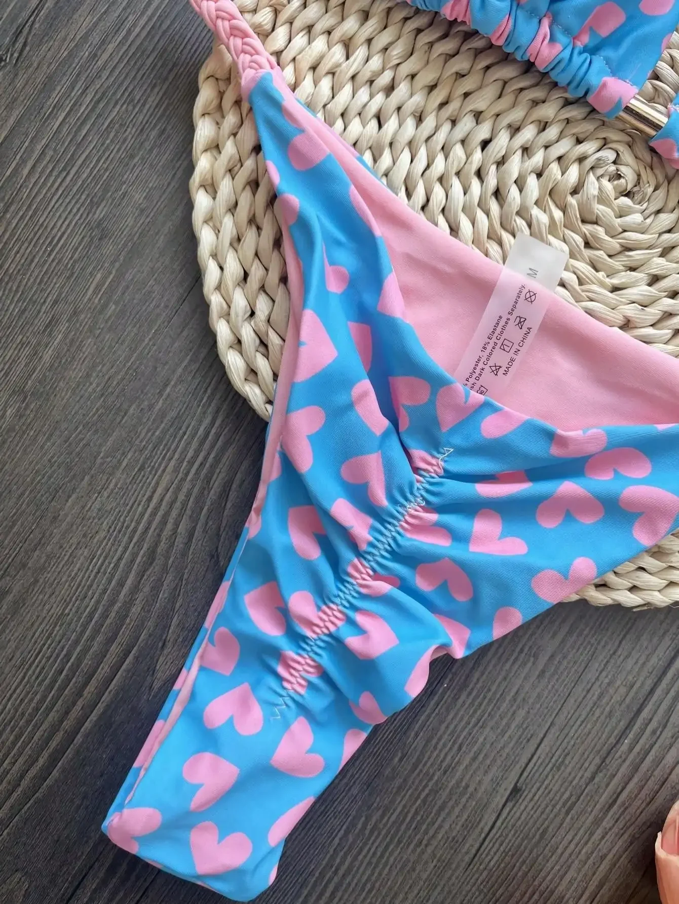 RUOTONSEPT Cute Love Print Bikini Set Women's Swimsuit Two-piece Triangle Halter Sexy Swimwear Bathing Suit Brazilian Biquinis