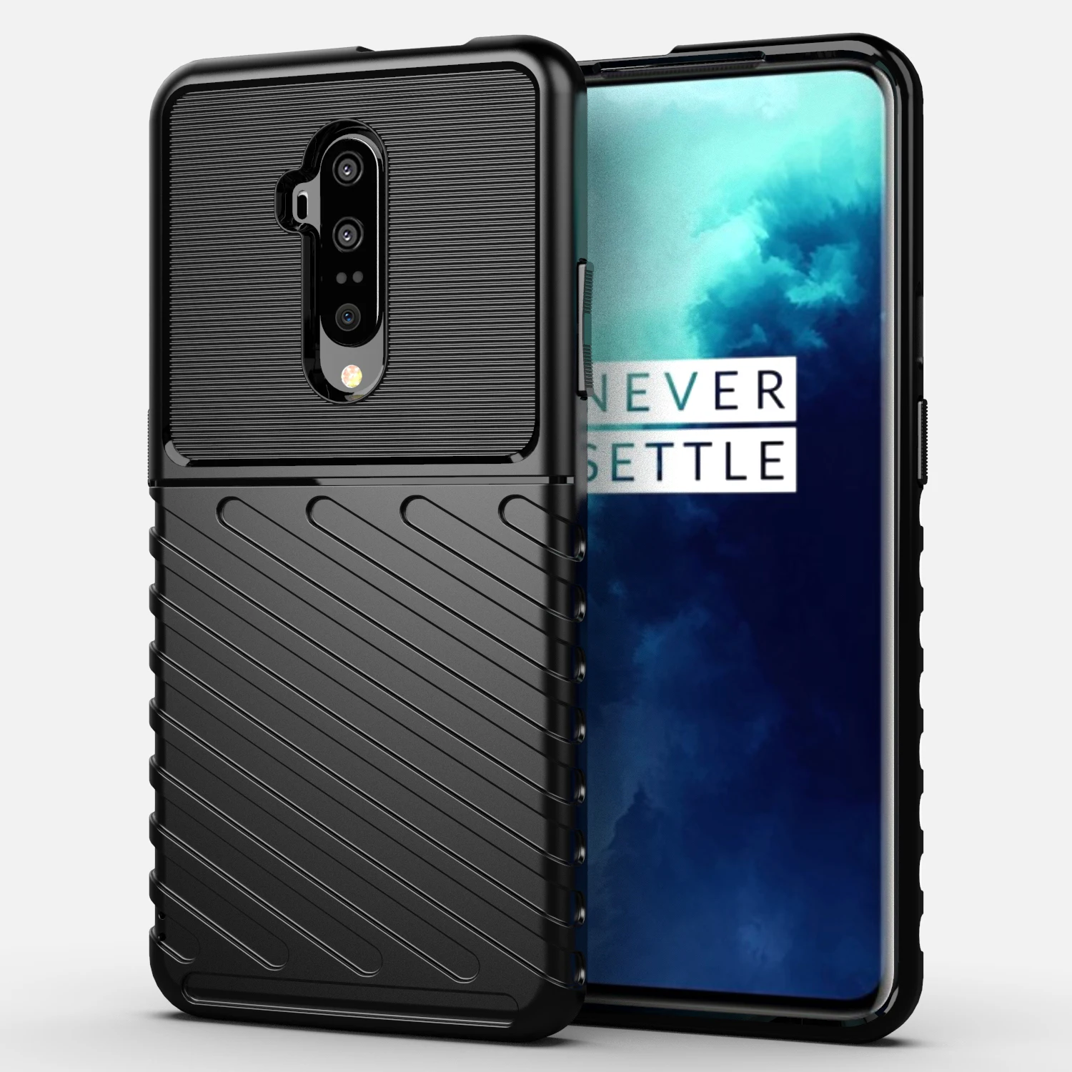 

Shockproof Silicone Case For Oneplus 7t pro 1+7t pro Anti-Scratch Half-wrapped Cover for oneplus7t pro 1+7T Pro Soft Matte Cases