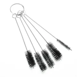 5pcs Round Pipe Tube Cylinder Bores Cleaning Wire Brush Set Nylon -Tobacco Cleaning Brushes Set Accessory