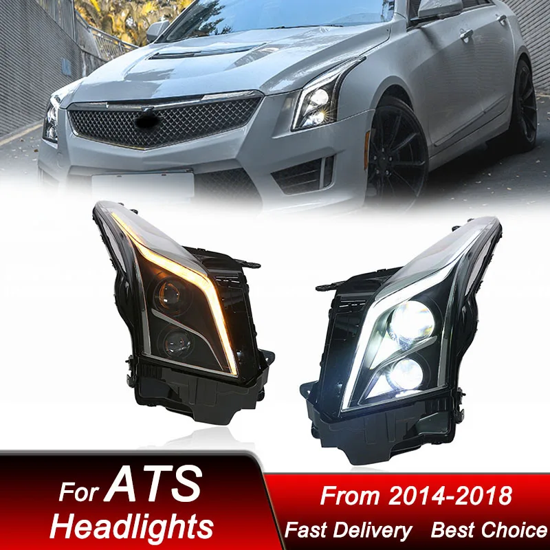 

Pop Car Headlights For Cadillac ATS 2014-2018 new style LED Headlamp Assembly Upgrade High Configure Projector Lens Accessories