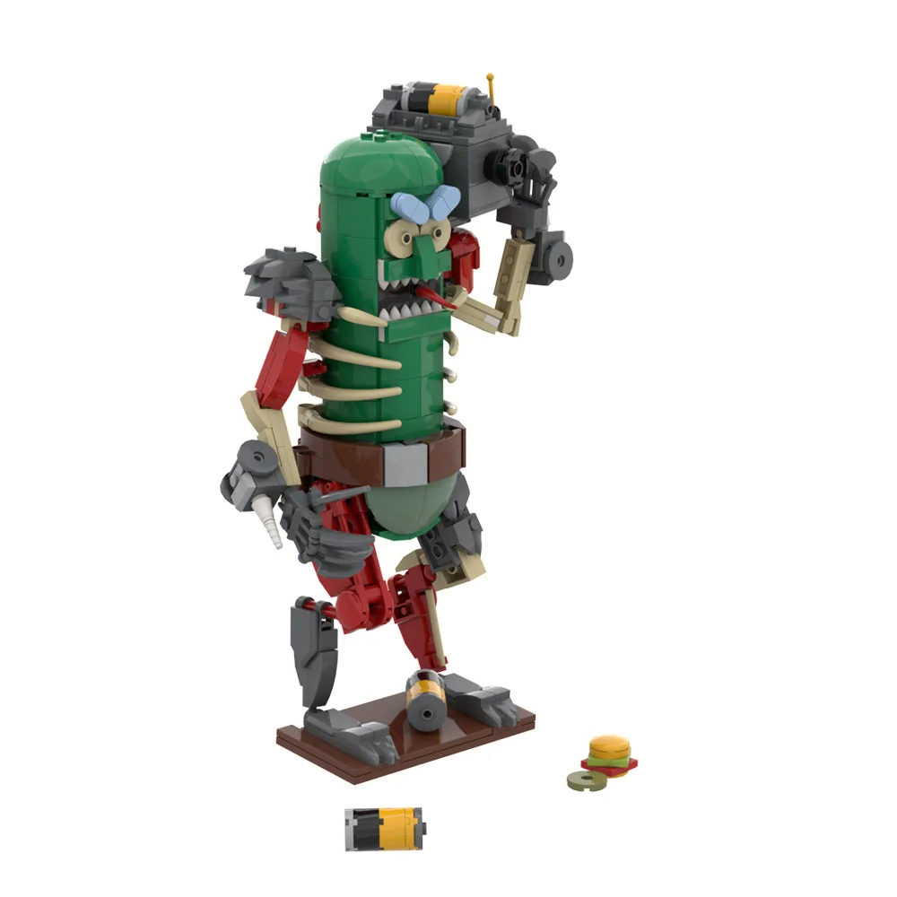 MOC Ricks Mortys Animation Figure Mr. Pickles Model Building Horror Monster Cucumber Warrior Doll Brick Toy DIY Halloween Gift