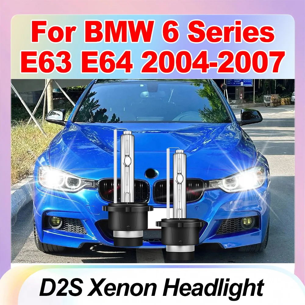 2 pçs plug and play d2s xenon farol luzes do carro 6000k branco hid faróis lâmpadas xenon 12v para bmw série 6 e63 e64 2004-2007
