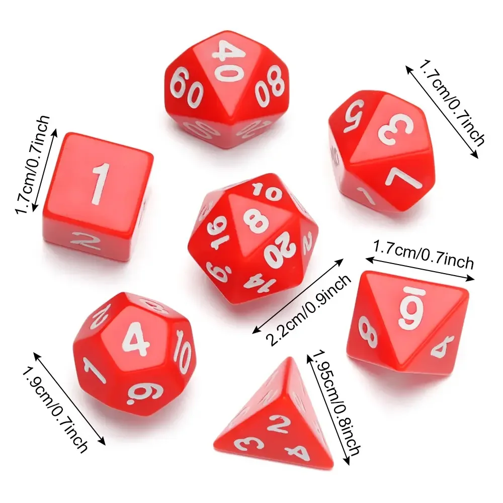 140/105/70Pcs DND Dice Set with Pouch Random Color Polyhedral Transparent Effect for DND RPG Role Playing Table Game Board Props