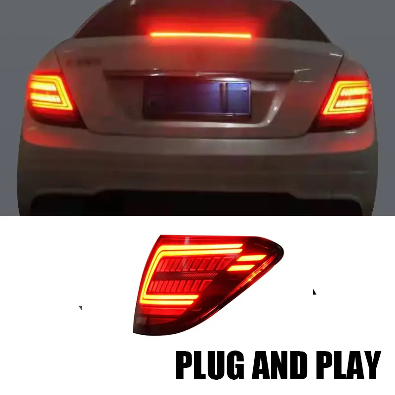 Car LED Rear Taillights for Benz W204 2007-2014 Animation Rear Lamps LED Taillight Assembly