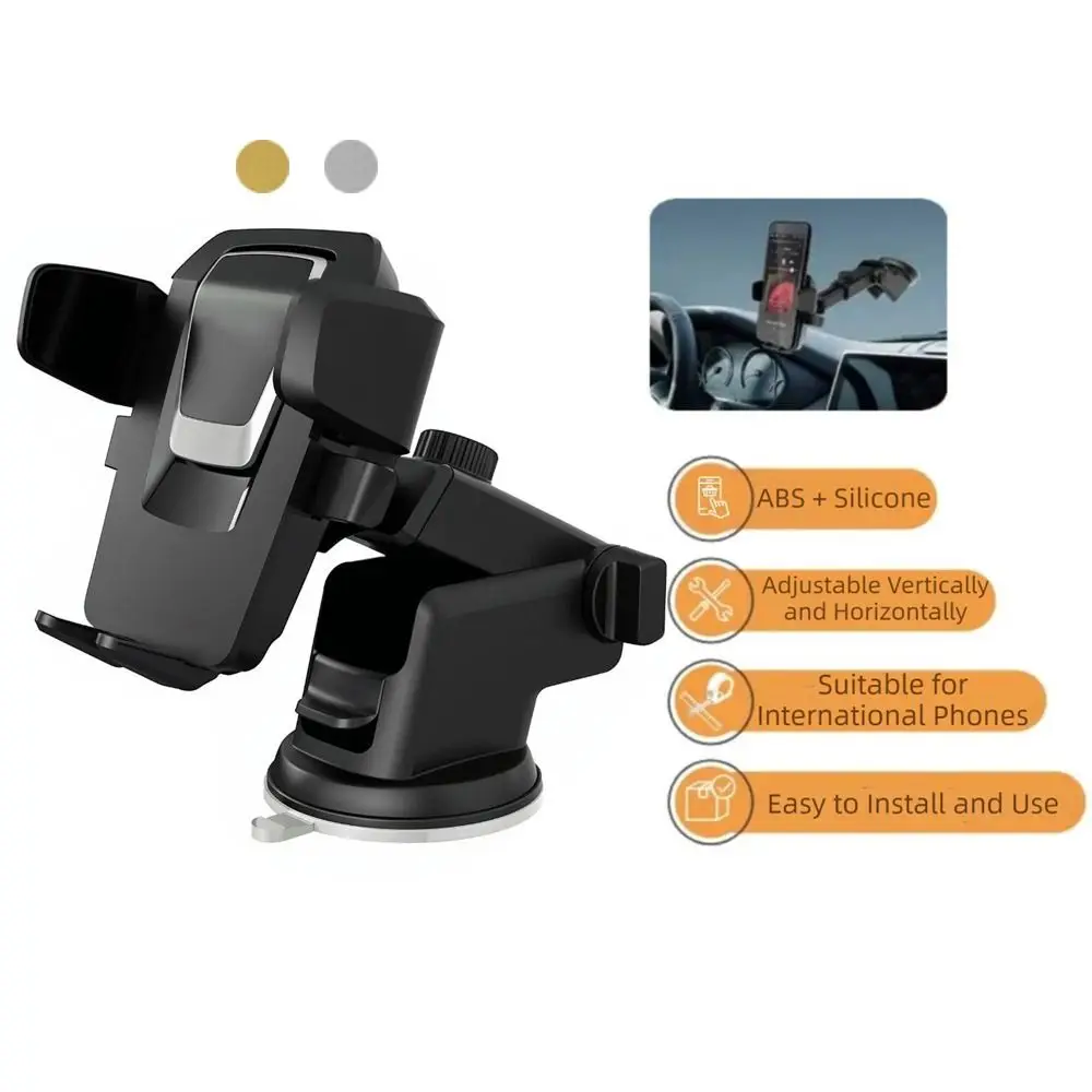 

High Quality Suction Cup Car Mount Phone Bracket Adjustable Rotation Phone Holder Foldable Phone Stand Auto