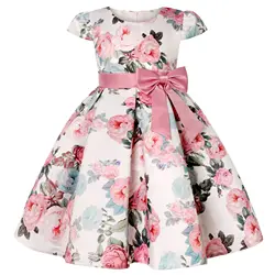 Robe à rayures pour petites filles, tenue de soirée de mariage formelle, costume de princesse pour enfants, vêtements de noël