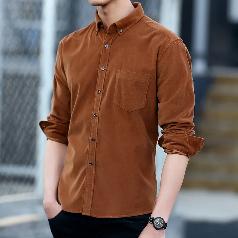 

Orduroy Shirt Men Autumn Pop Korean Style Men's Cotton Casual Men Shirt Long Sleeve Shirt Camisa Masculina Streetwear Camisas