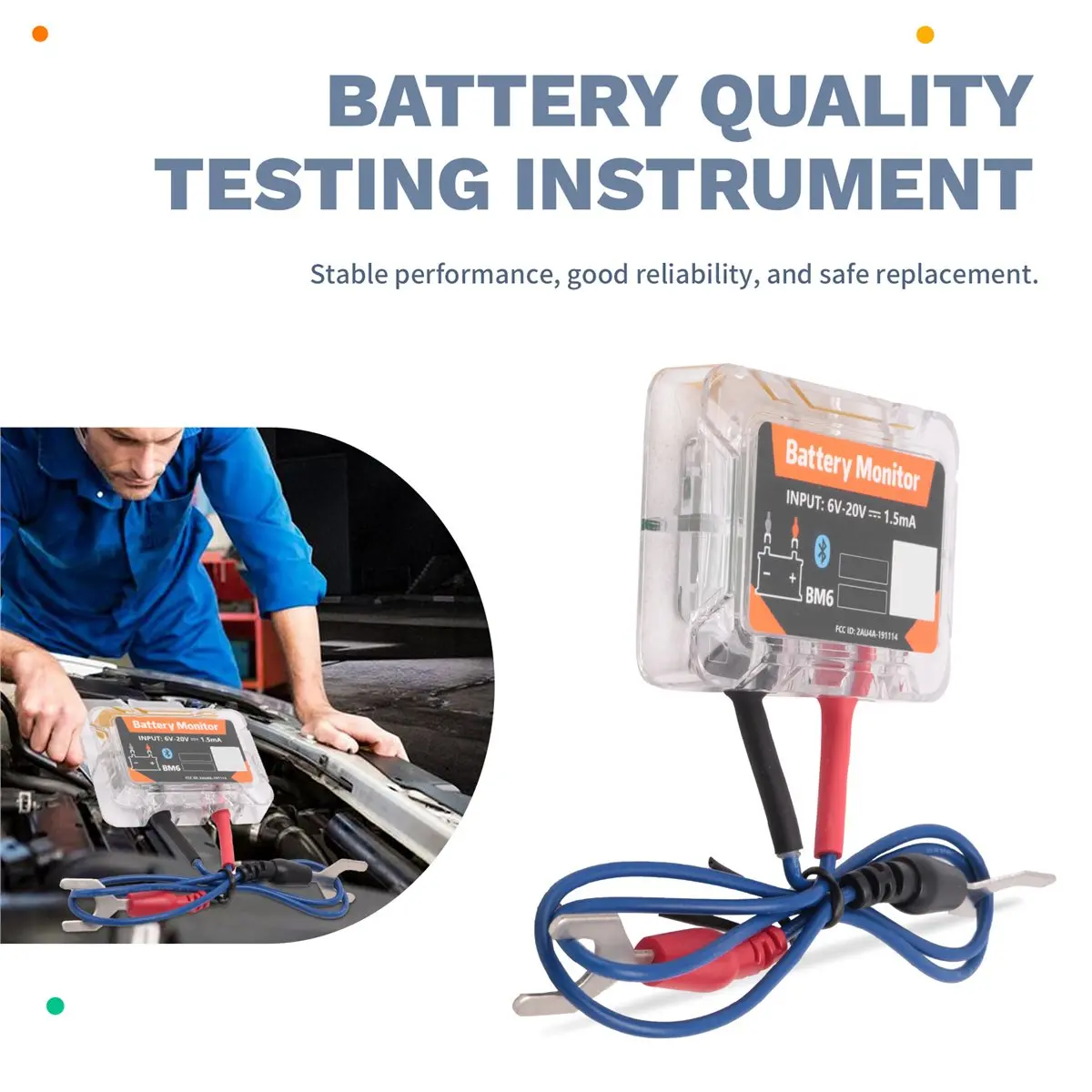 #97Q Battery Monitory,Wireless Bluetooth 12V Battery Monitory BM6 (plastic)