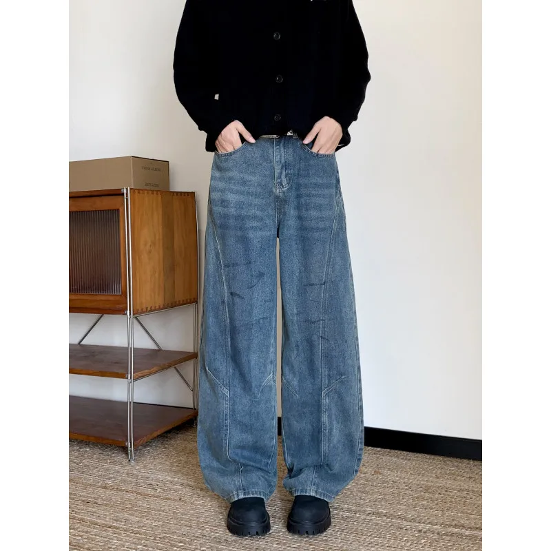 

Универсальные модные синие брюки Scimitar Harajuku, простые модные ленивые брюки в японском стиле