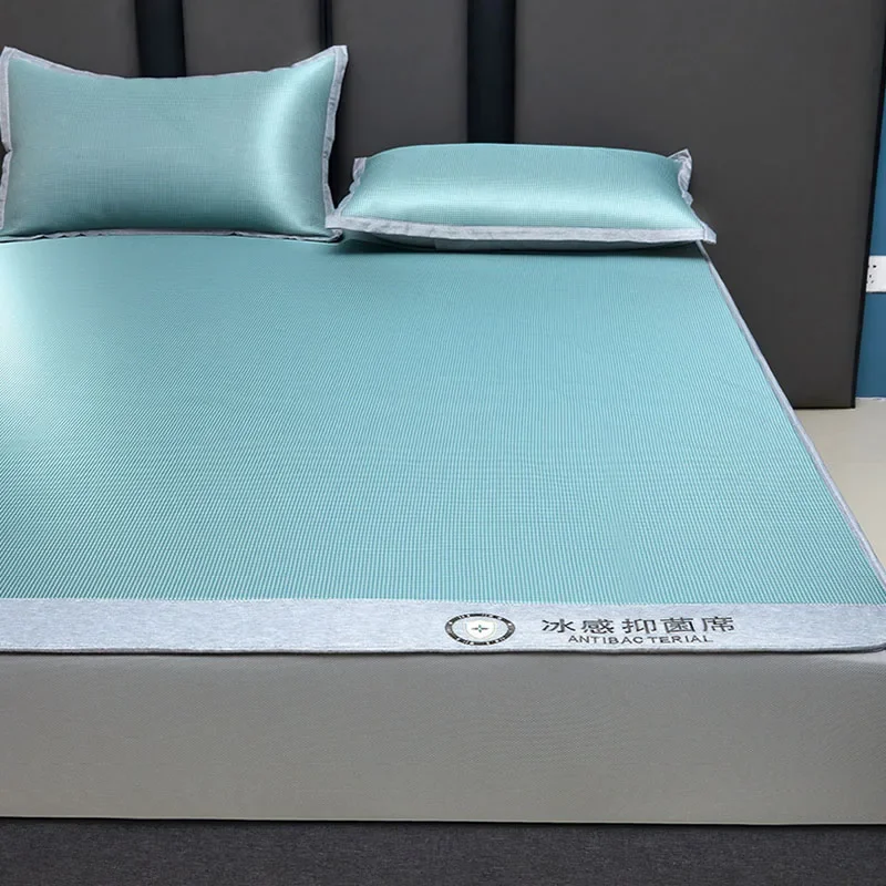 Solid Color Jacquard Single Fitted Sheet Breathable Skin Friendly Mattress Protector Foldable Household Summer Cooling Mat