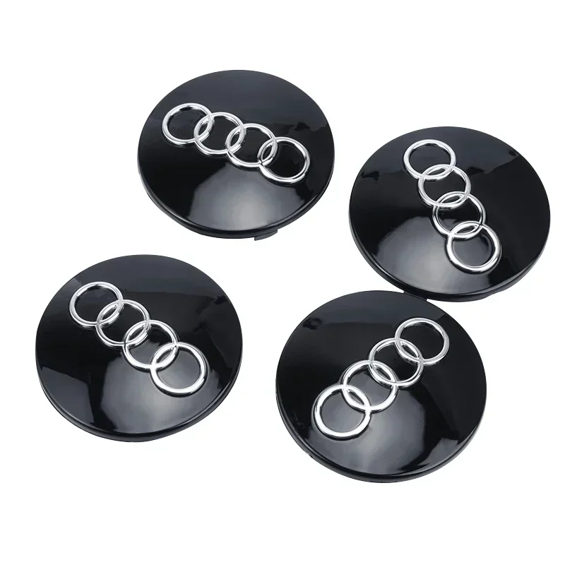 New Black/Silver 60/61/68/69mm Car Wheel Center Cap Hub Covers Emblem For Audi A1 A3 A4 A5 A6 A7 A8 S4 S6 C5 Q7 Auto Accessories