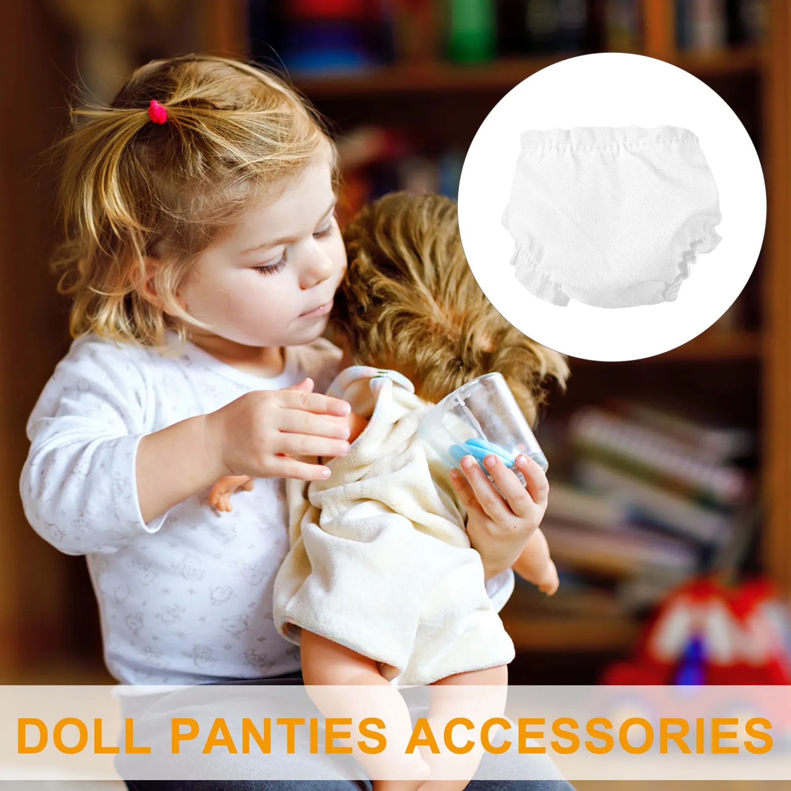 12Pcs White Baby Cloth Diapers Reusable Washable Accessories for Girls Dressing Game Panties Baby Panties