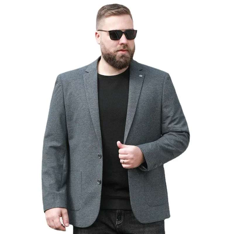 New Arrival Spring and Autumn Coat Suepr Large Men's Wear  Flat Collar Business Casual Suit Plus Size 3XL 4XL 5XL 6XL 7XL